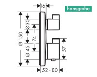 MEDIDAS TERMOSTATICA BAÑO-DUCHA EMPOTRADA ECOSTAT S HANSGROHE